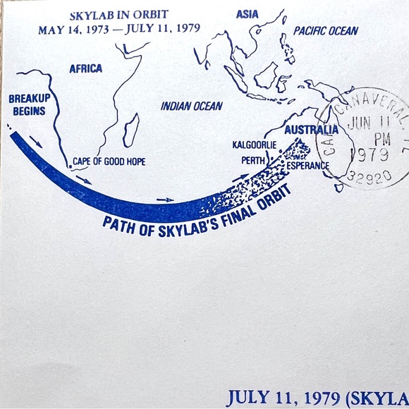 US POSTAL ERROR " Last Day" Commemorative Skylab Re-Entry - Picture 3 of 9